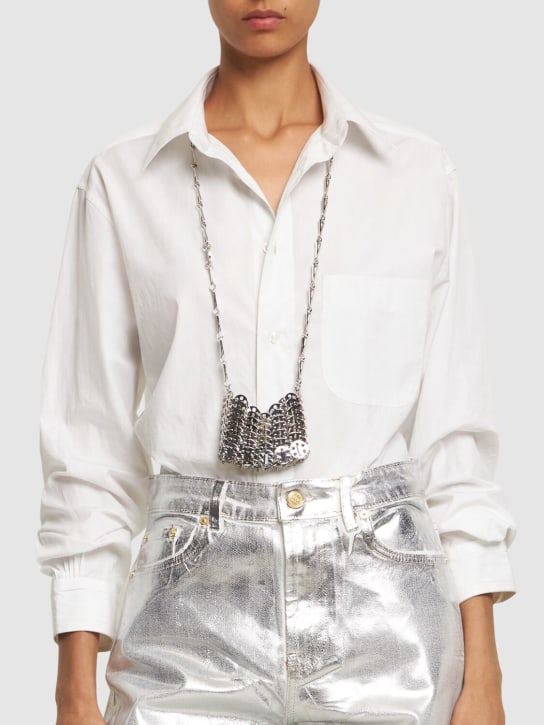 Rabanne: Micro 1969 metallic shoulder bag - women_1 | Luisa Via Roma
