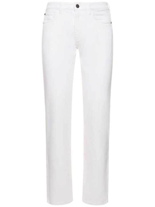 Loro Piana: 5 Pocket garment dyed denim pants - Beyaz - men_0 | Luisa Via Roma
