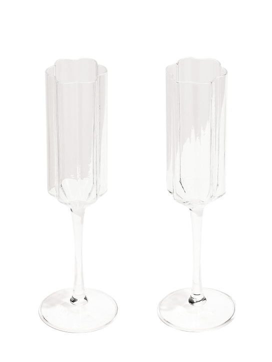 FAZEEK: Clear Wave香槟杯2个套装 - 透明 - ecraft_0 | Luisa Via Roma