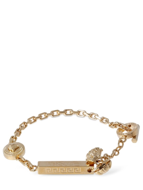 Versace: Medusa bicolor chain bracelet - Gold - men_0 | Luisa Via Roma