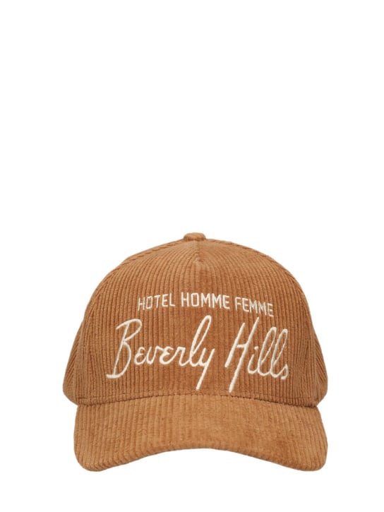 Homme+Femme: Homme Hotel cotton corduroy hat - Brown - men_0 | Luisa Via Roma