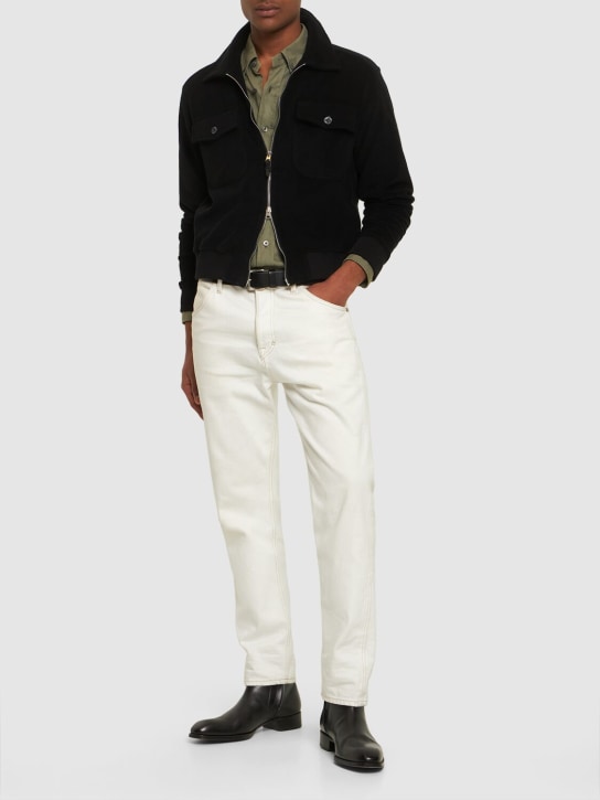 Tom Ford: Veste zippée en coton Summer - Noir - men_1 | Luisa Via Roma