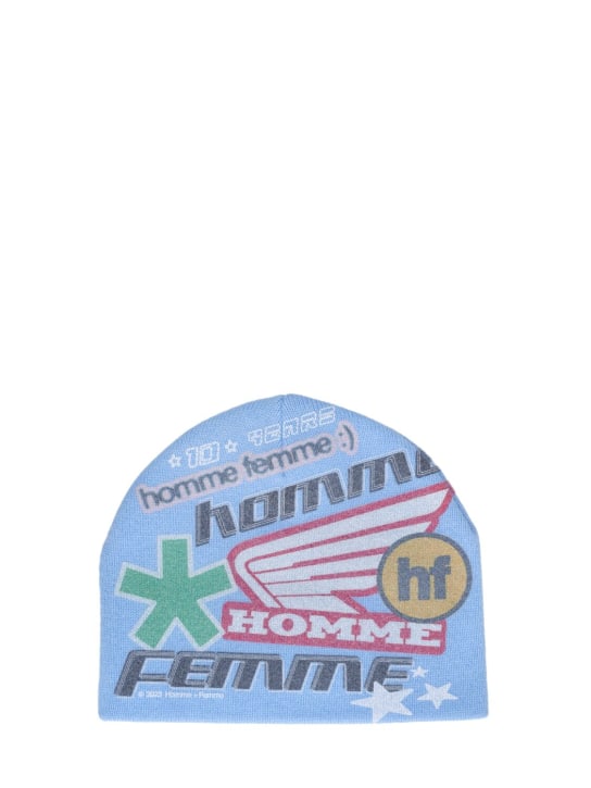 Homme+Femme: Vintage Racing printed beanie - men_0 | Luisa Via Roma