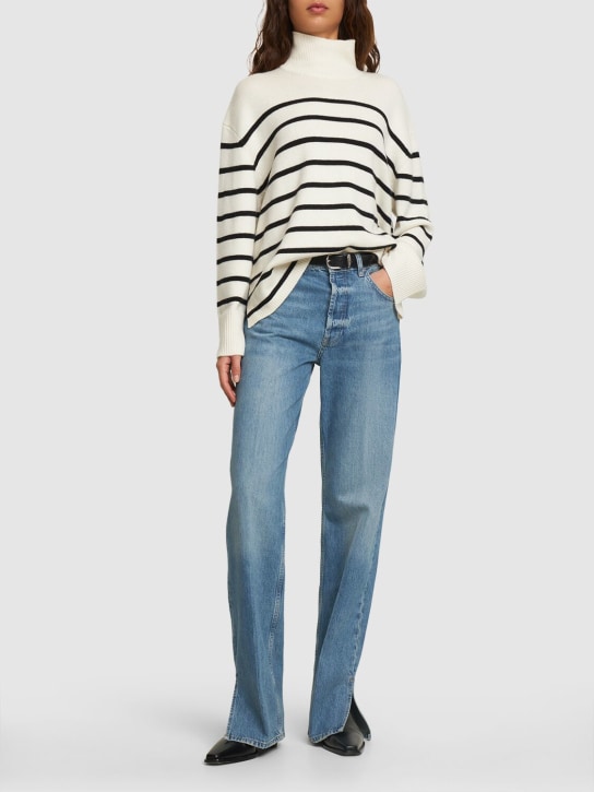 ANINE BING: Roy cotton denim straight jeans - Mavi - women_1 | Luisa Via Roma