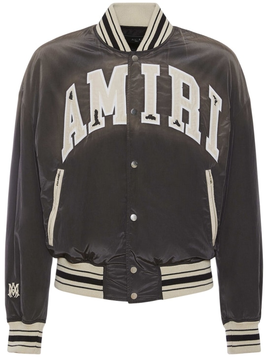 Amiri: Sun faded bomber jacket - Black - men_0 | Luisa Via Roma