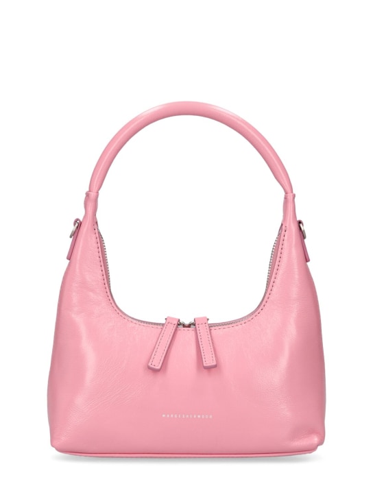 Marge Sherwood: Mini Hobo leather bag w/strap - Candy Pink Glossy - women_0 | Luisa Via Roma