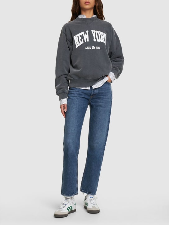ANINE BING: Sweatshirt „Ramona New York University“ - Schwarz - women_1 | Luisa Via Roma