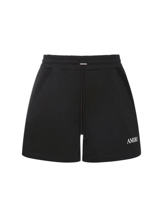 Amiri: Logo print tech swim shorts - Siyah - men_0 | Luisa Via Roma