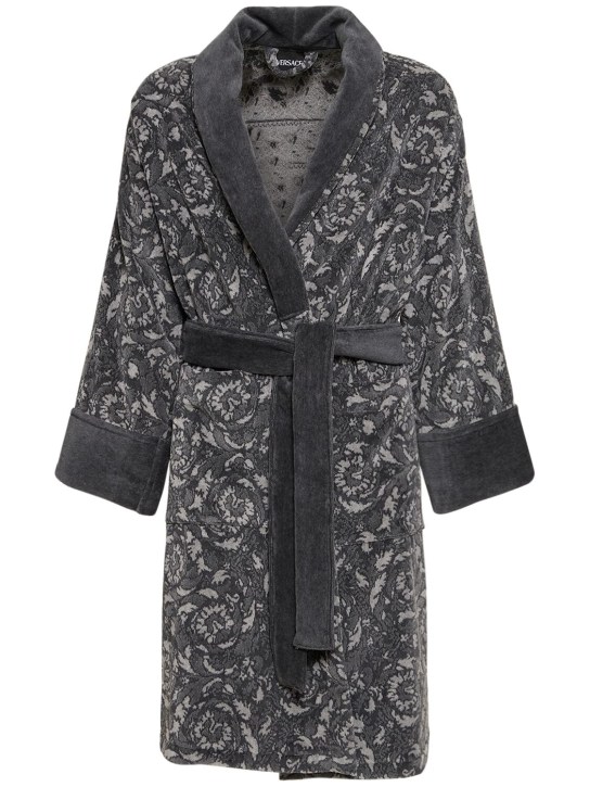Versace: Barocco bathrobe - Anthracite - men_0 | Luisa Via Roma