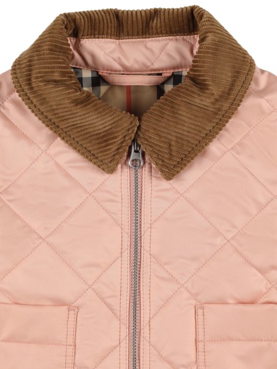 Burberry: Quilted nylon puffer jacket - Pink - kids-girls_1 | Luisa Via Roma