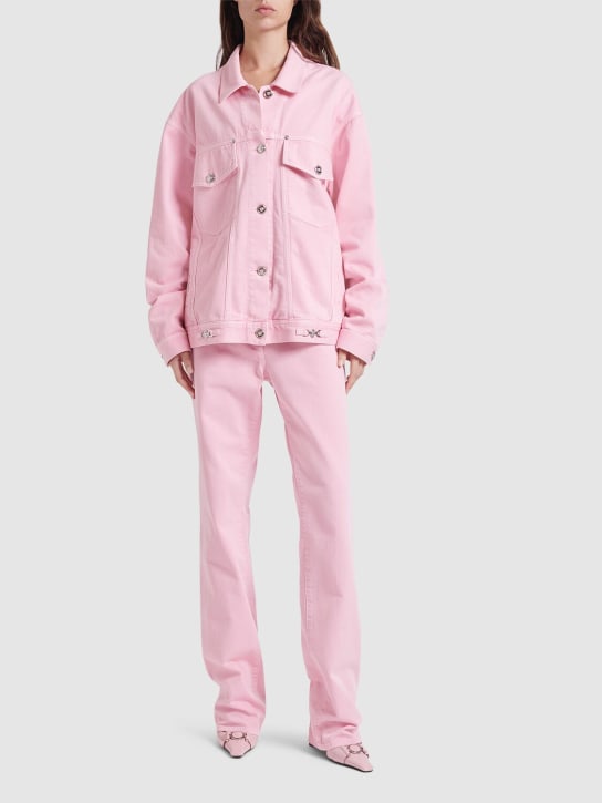 Versace: Denim jacket - Pink - women_1 | Luisa Via Roma
