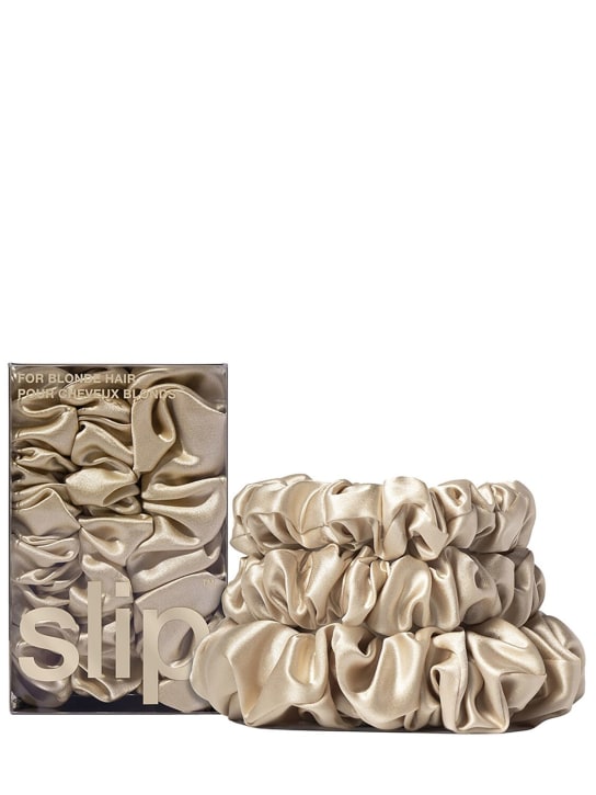 Slip: Set of 3 silk scrunchies - Biondo - beauty-women_1 | Luisa Via Roma