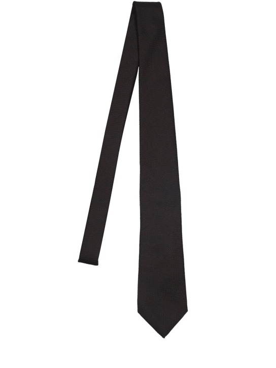 Tom Ford: 8cm Blade silk tie - Black - men_0 | Luisa Via Roma