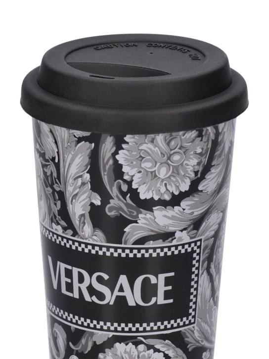 Versace: Mug de voyage Barocco Renaissance - Noir/Gris - ecraft_1 | Luisa Via Roma