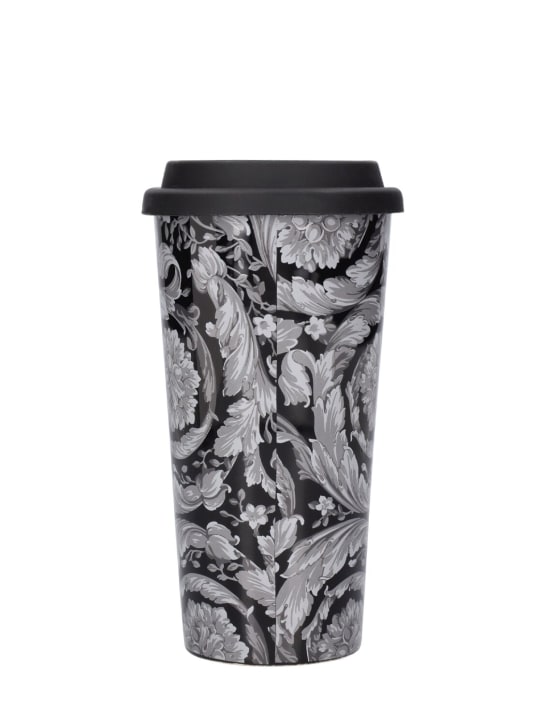 Versace: Barocco Renaissance travel mug - Black/Grey - ecraft_2 | Luisa Via Roma