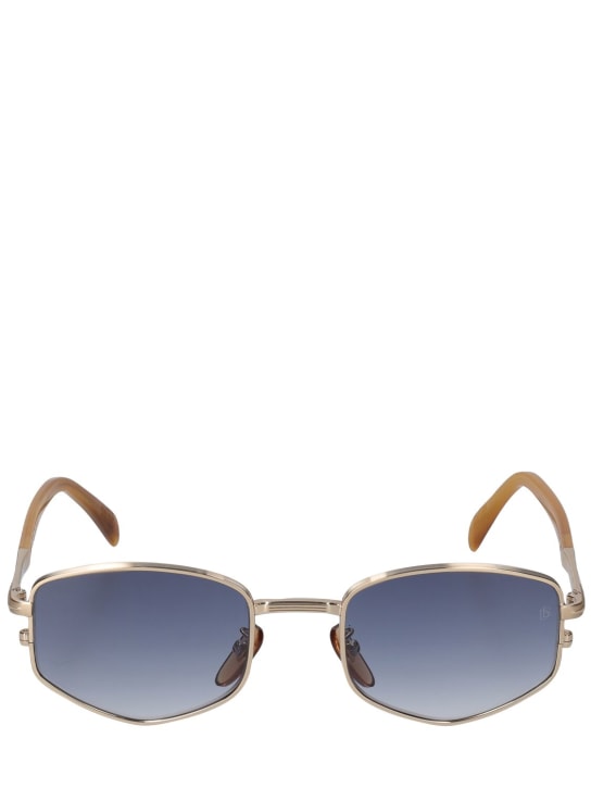 DB Eyewear by David Beckham: DB oval aviator metal sunglasses - Gold/Blue - men_0 | Luisa Via Roma