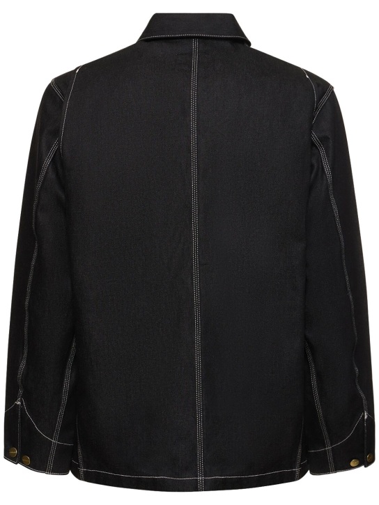 Carhartt WIP: OG denim chore coat - Black - men_4 | Luisa Via Roma