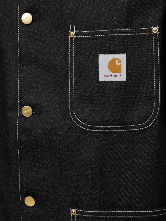 Carhartt WIP: OG denim chore coat - Black - men_3 | Luisa Via Roma