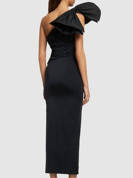 Giambattista Valli: Lycra one shoulder draped long dress - Black - women_2 | Luisa Via Roma