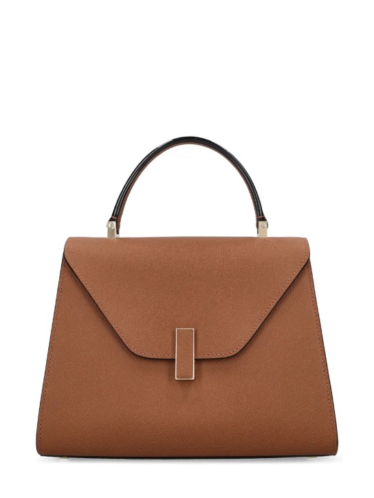 Valextra: Medium Iside soft grained leather bag - Cioccolato - women_0 | Luisa Via Roma
