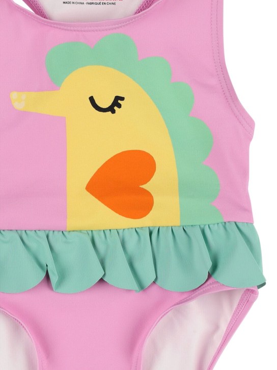Stella Mccartney Kids: Recycled lycra one piece swimsuit - Pink - kids-girls_1 | Luisa Via Roma