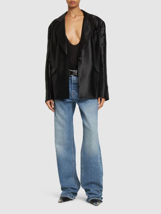 Rotate: Shiny oversized blazer - Tap Shoe Black - women_1 | Luisa Via Roma