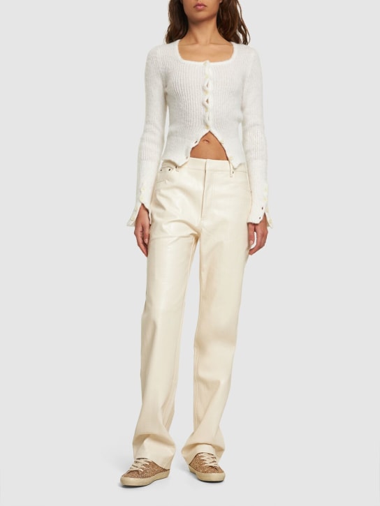 Rotate: Textured straight pants - Whisper White - women_1 | Luisa Via Roma