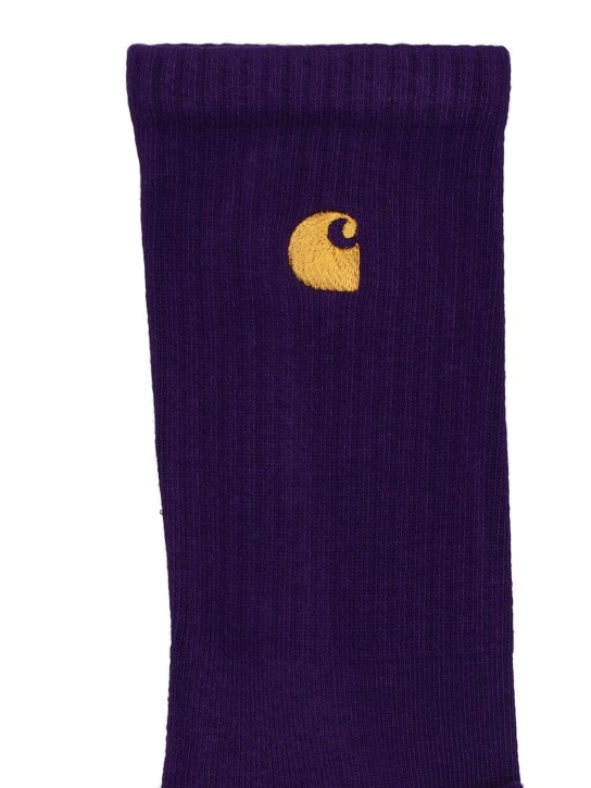 Carhartt WIP: Chaussettes Chase - Violet/Or - men_1 | Luisa Via Roma