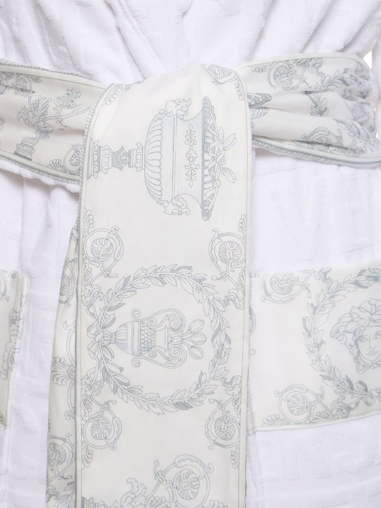 Versace: Cotton bathrobe - White - ecraft_3 | Luisa Via Roma