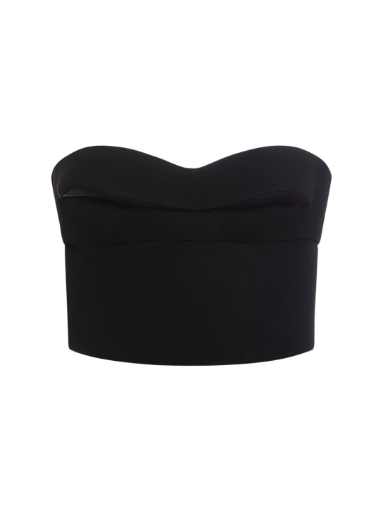 Versace: Bonded granitè strapless bra top - Black - women_0 | Luisa Via Roma