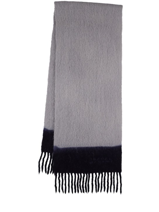 Isabel Marant: Firny wool scarf - Grey/Midnight - women_0 | Luisa Via Roma