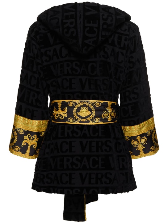 Versace: Barocco & Robe コットンローブ - ブラック - ecraft_2 | Luisa Via Roma