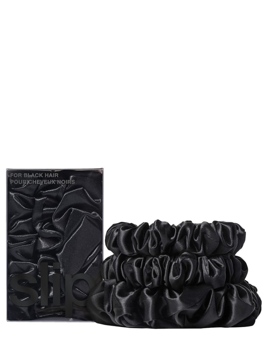 Slip: Set de 3 scrunchies de seda - Negro - beauty-women_1 | Luisa Via Roma