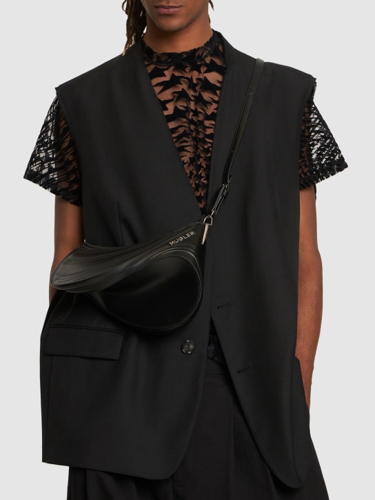 MUGLER: Medium Spiral leather shoulder bag - men_2 | Luisa Via Roma