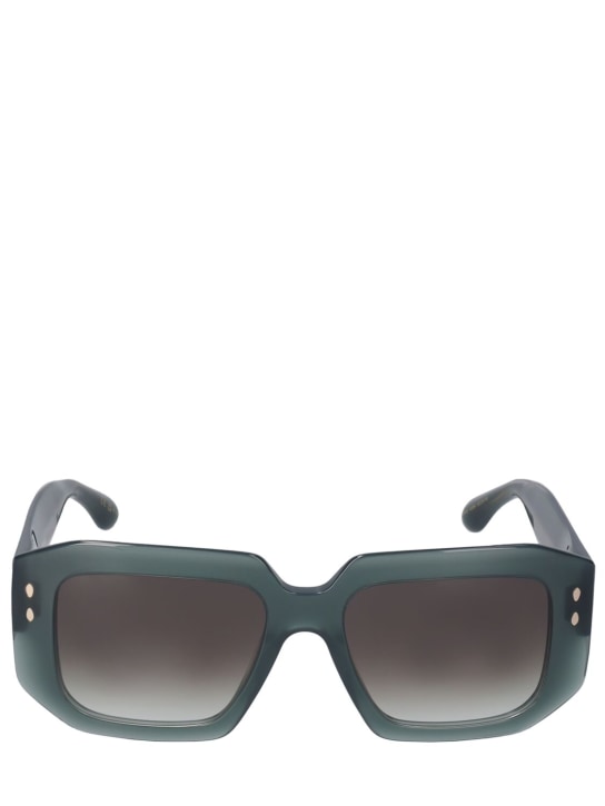 Isabel Marant: The New maxi temple acetate sunglasses - Green/Grey - women_0 | Luisa Via Roma