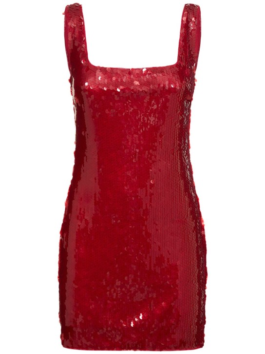 Staud: Vestido corto con lentejuelas - Rojo - women_0 | Luisa Via Roma