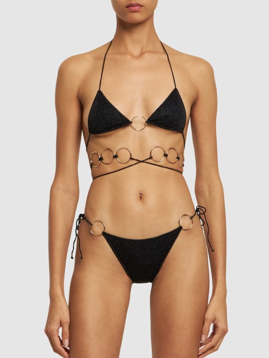 Oséree Swimwear: Bikini Lumière Microkini Ring - Nero - women_1 | Luisa Via Roma