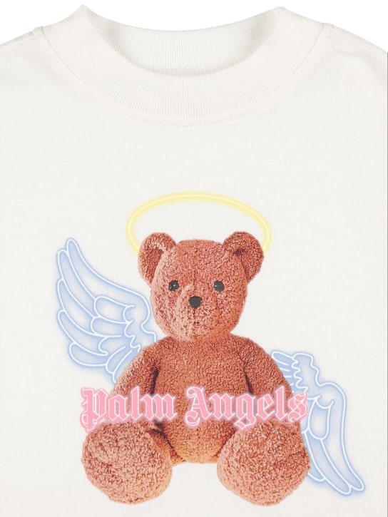 Palm Angels: T-Shirt aus Baumwolle mit Bärendruck - Off-White - kids-girls_1 | Luisa Via Roma
