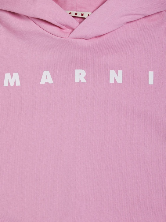Marni Junior: Cotton jersey hoodie - Pink - kids-girls_1 | Luisa Via Roma