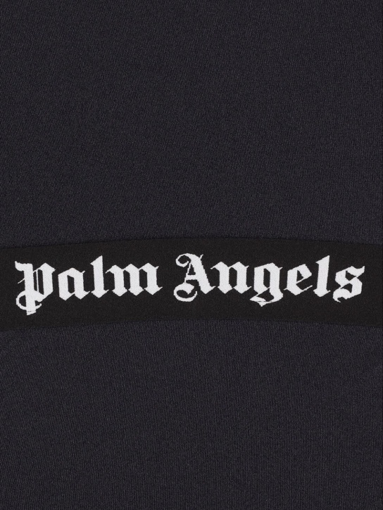 Palm Angels: Maillot de bain une pièce avec bande logo - Noir - kids-girls_1 | Luisa Via Roma