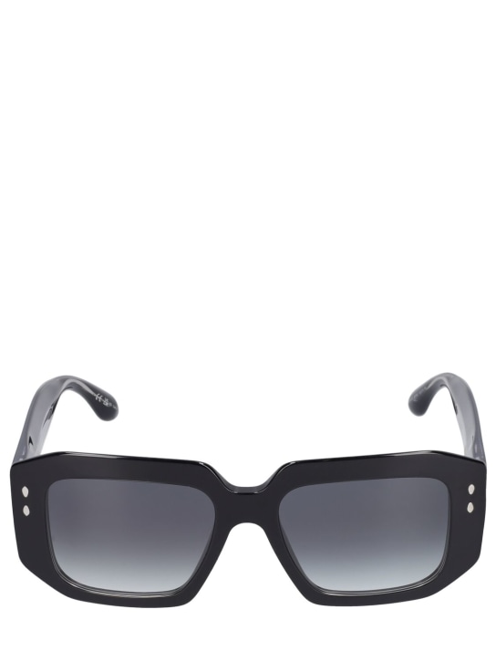Isabel Marant: The New maxi temple acetate sunglasses - Black/Grey - women_0 | Luisa Via Roma