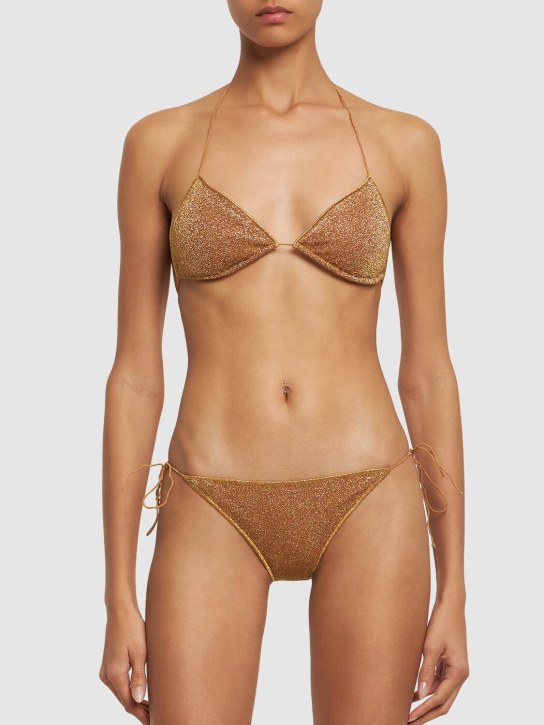 Oséree Swimwear: Lumière maillot三角形比基尼套装 - 金色 - women_1 | Luisa Via Roma