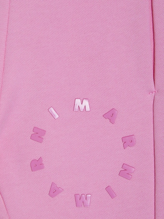 Marni Junior: 圆形logo棉质裤子 - 粉色 - kids-girls_1 | Luisa Via Roma