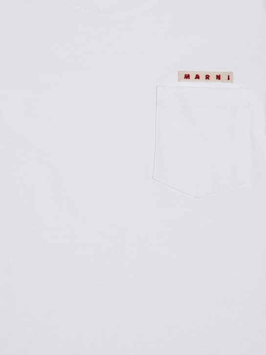 Marni Junior: Logo print cotton jersey t-shirt - Beyaz - kids-boys_1 | Luisa Via Roma