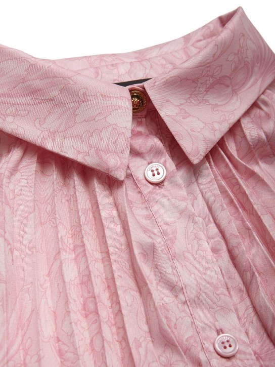 Versace: 바로코 프린트 트윌 드레스 - 핑크 - kids-girls_1 | Luisa Via Roma
