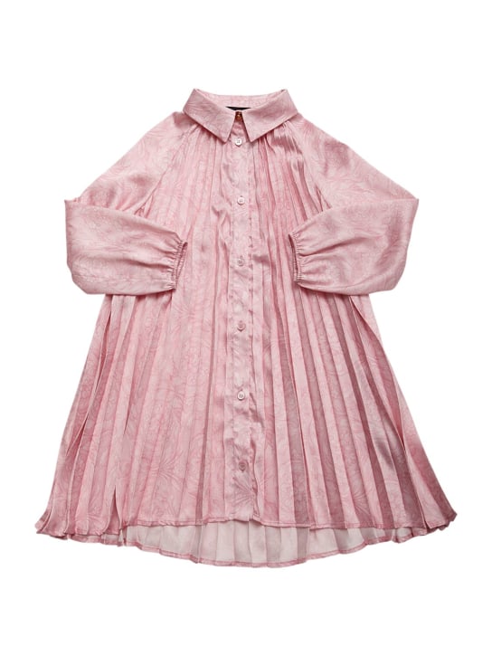 Versace: Barocco print twill dress - Pink - kids-girls_0 | Luisa Via Roma