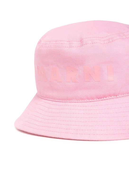 Marni Junior: Cotton gabardine bucket hat - Pink - kids-girls_1 | Luisa Via Roma