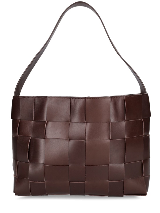 St. Agni: Mini Woven leather shoulder bag - Chocolate - women_0 | Luisa Via Roma