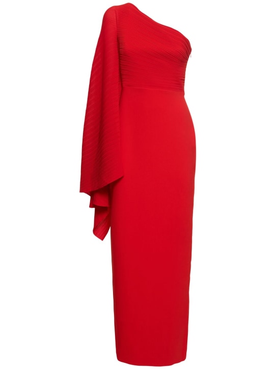 Solace London: Lillia one sleeve crepe long dress - Kırmızı - women_0 | Luisa Via Roma