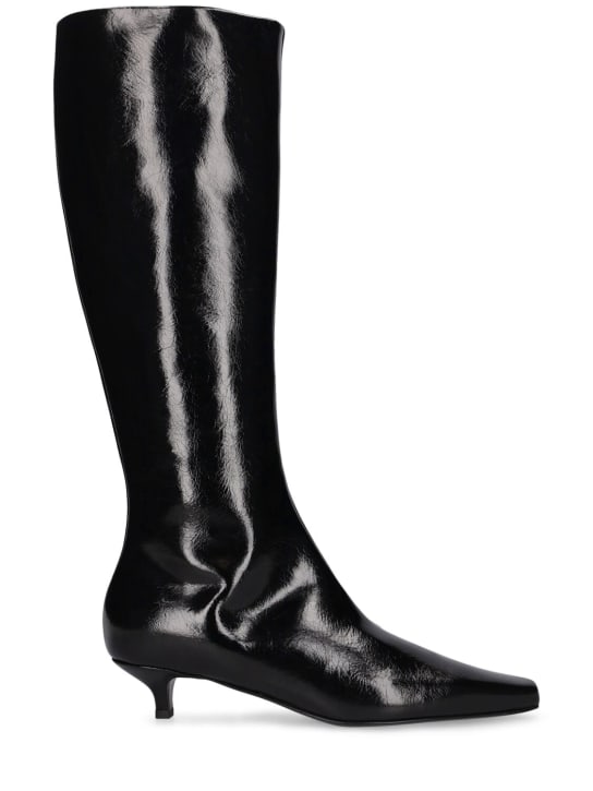 Toteme: Botas altas de piel 35mm - Negro - women_0 | Luisa Via Roma